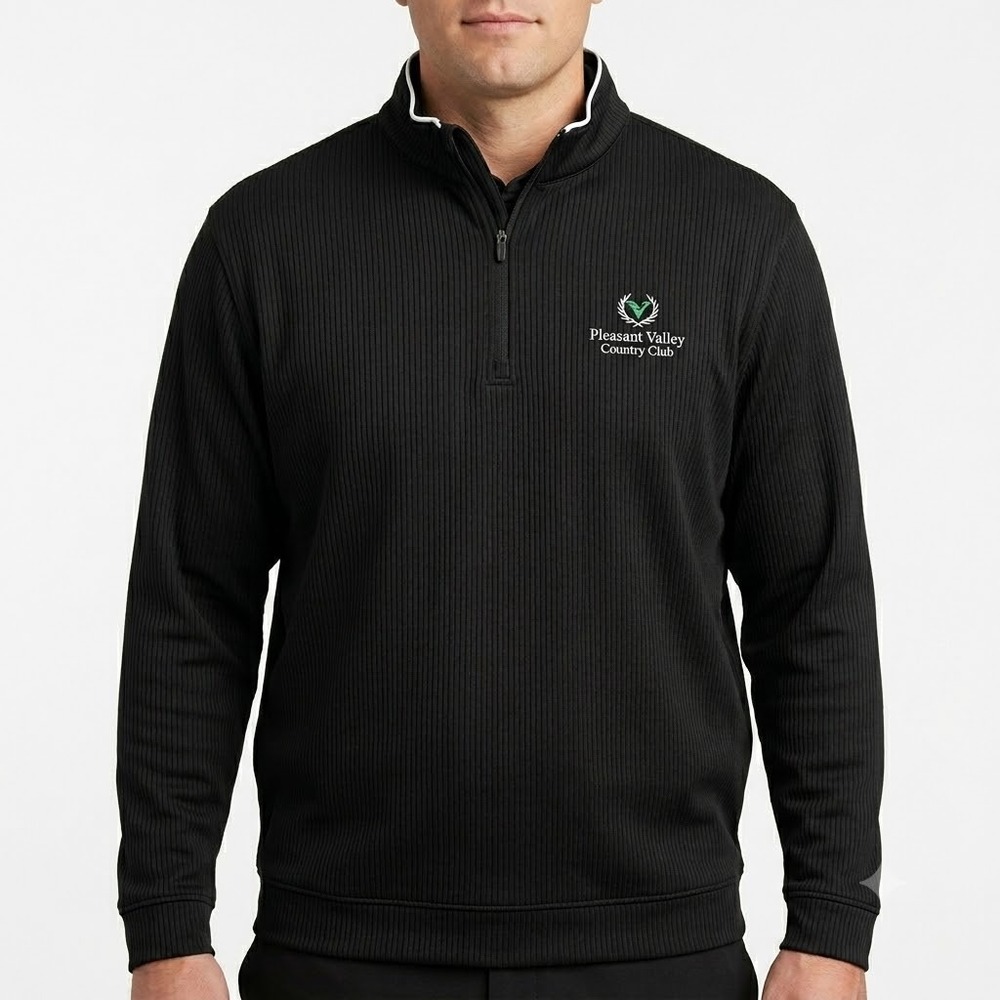 FootJoy Pleasant Valley Country Club Zip Ribbed Pullover Sweater Mens‎ XL Black